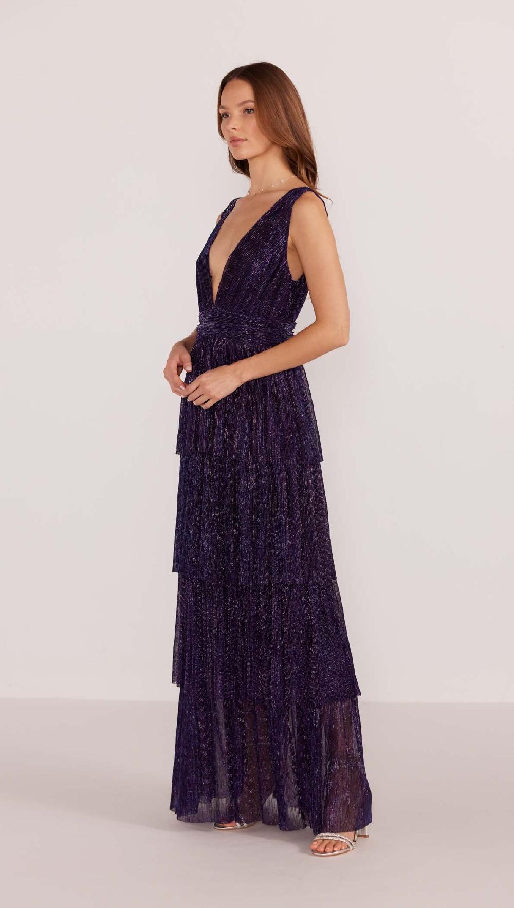 Minkpink Enya Lurex Plisse Midi Dress - Final Sale