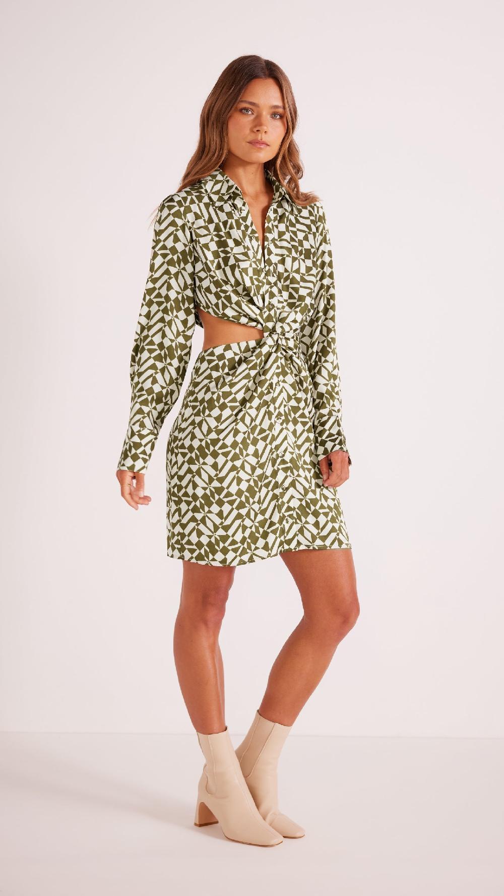 Minkpink Flynn Twist Shirt Dress - Final Sale