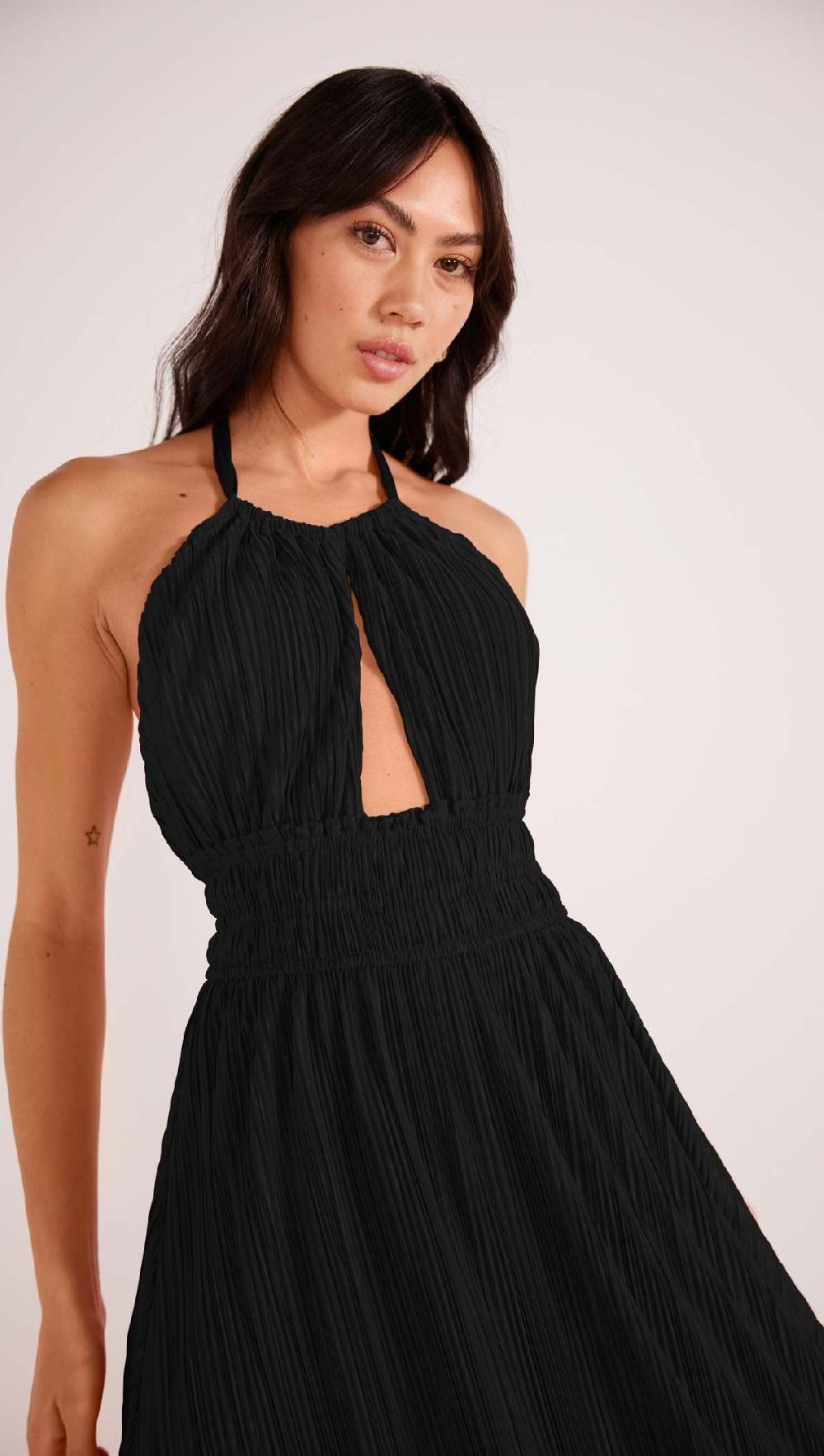 Minkpink Gwen Plisse Halter Midi Dress - Final Sale