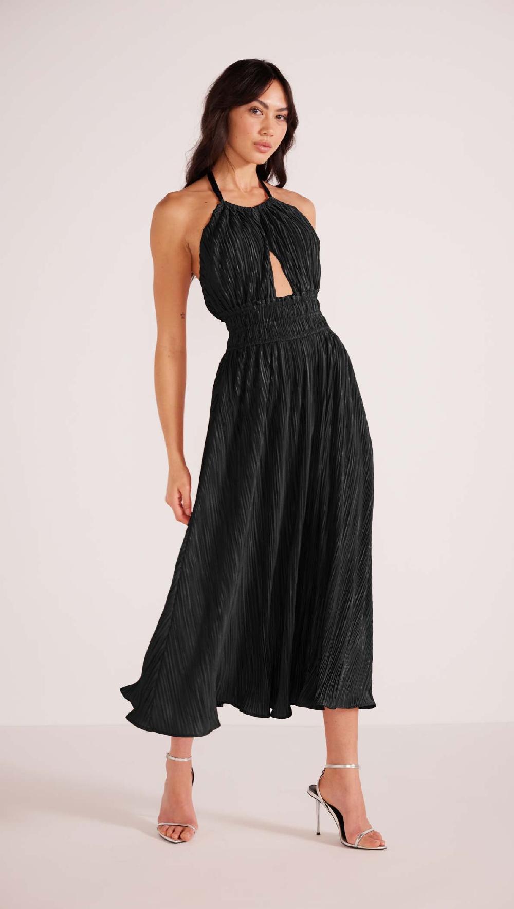 Minkpink Gwen Plisse Halter Midi Dress - Final Sale