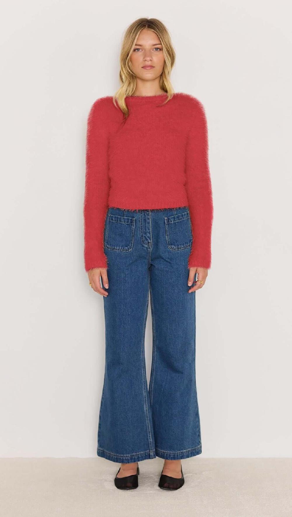 Minkpink Irena Fluffy Sweater - Red