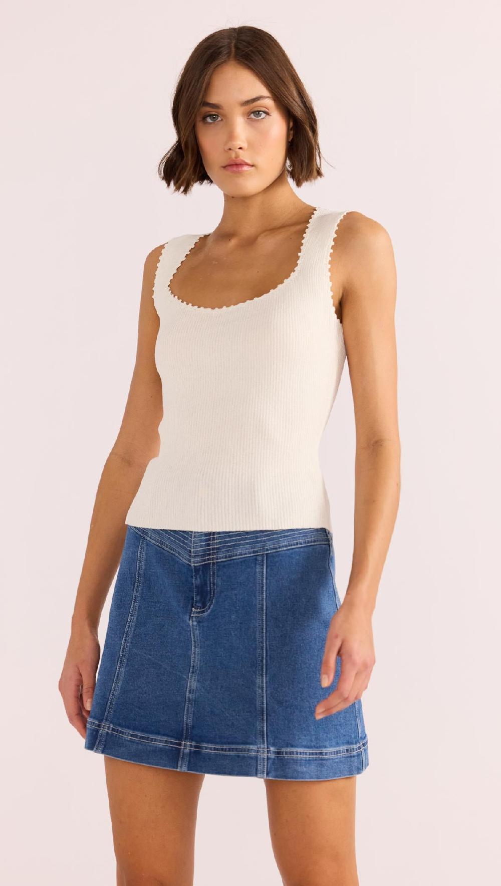 minkpink Isla Boucle Knit Tank