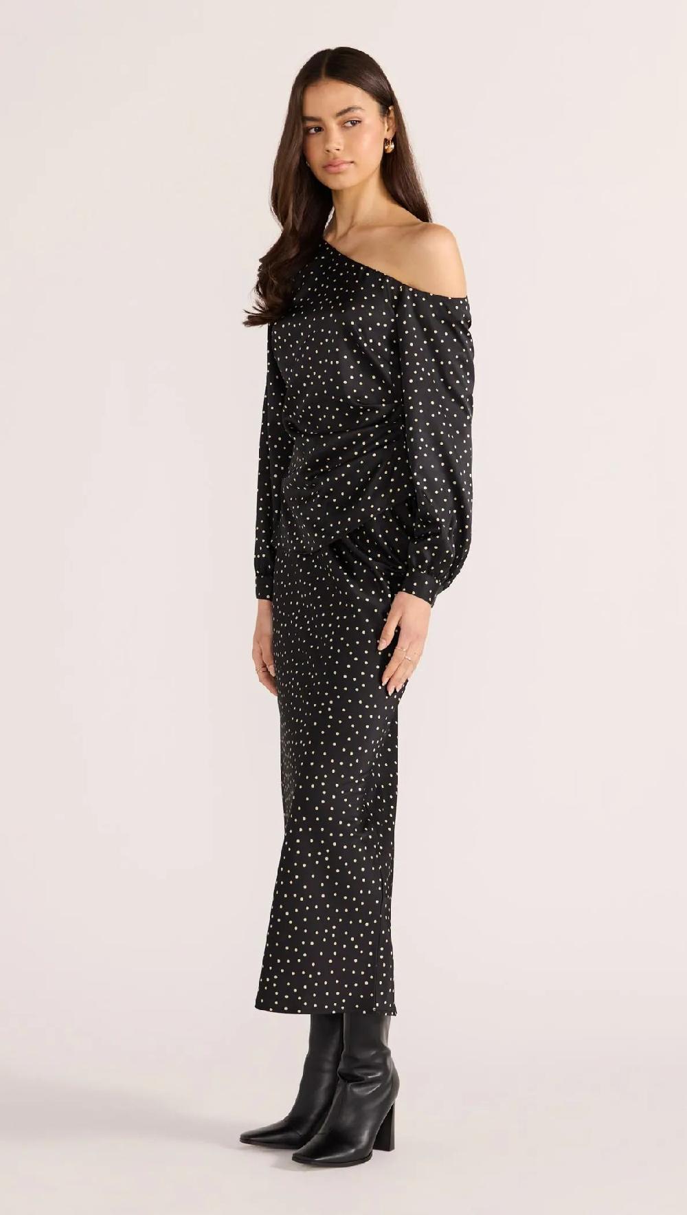 Minkpink Jemma Polka Bias Midi Skirt