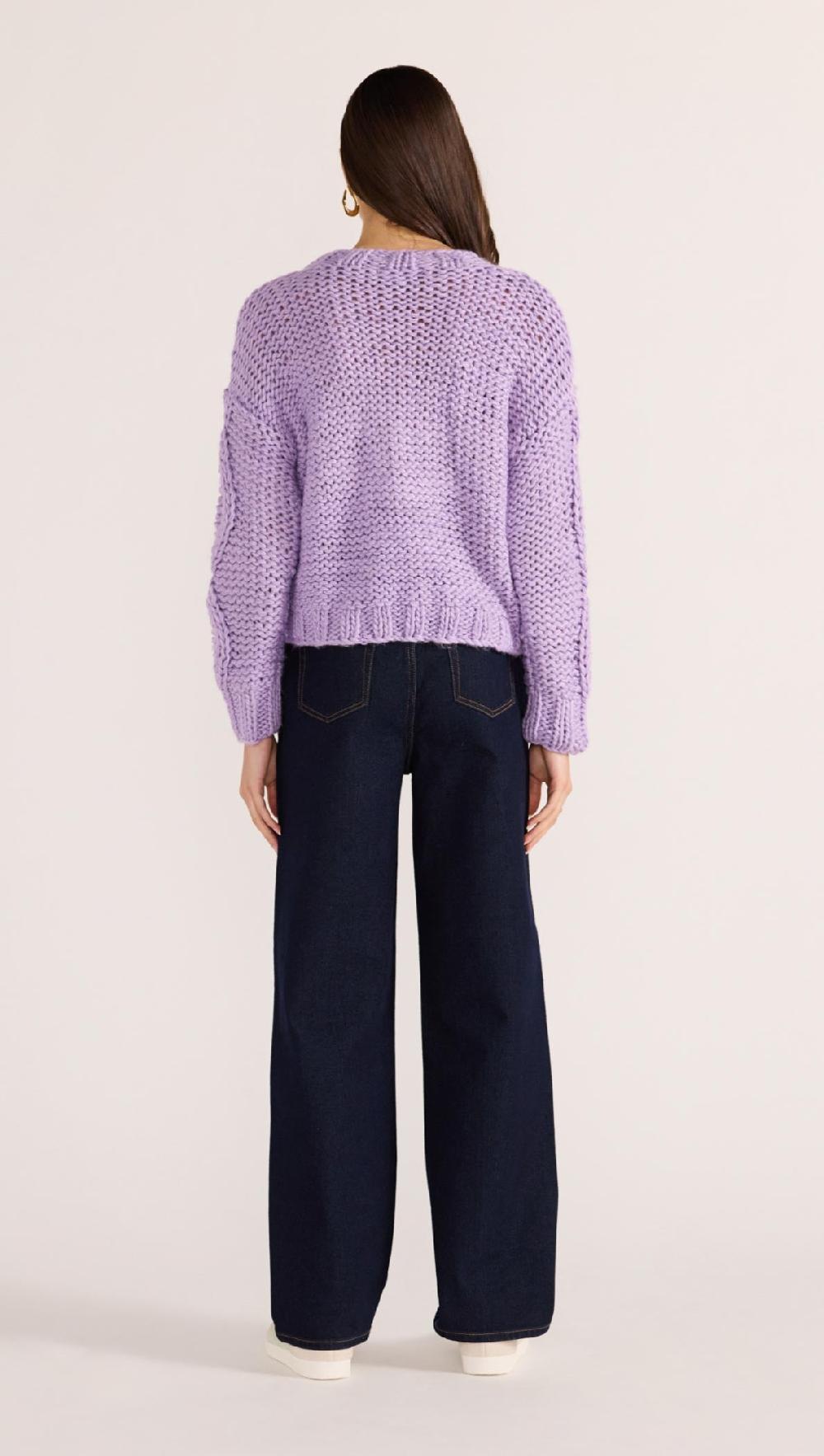 Minkpink Jennifer Cable Knit Jumper - Lilac