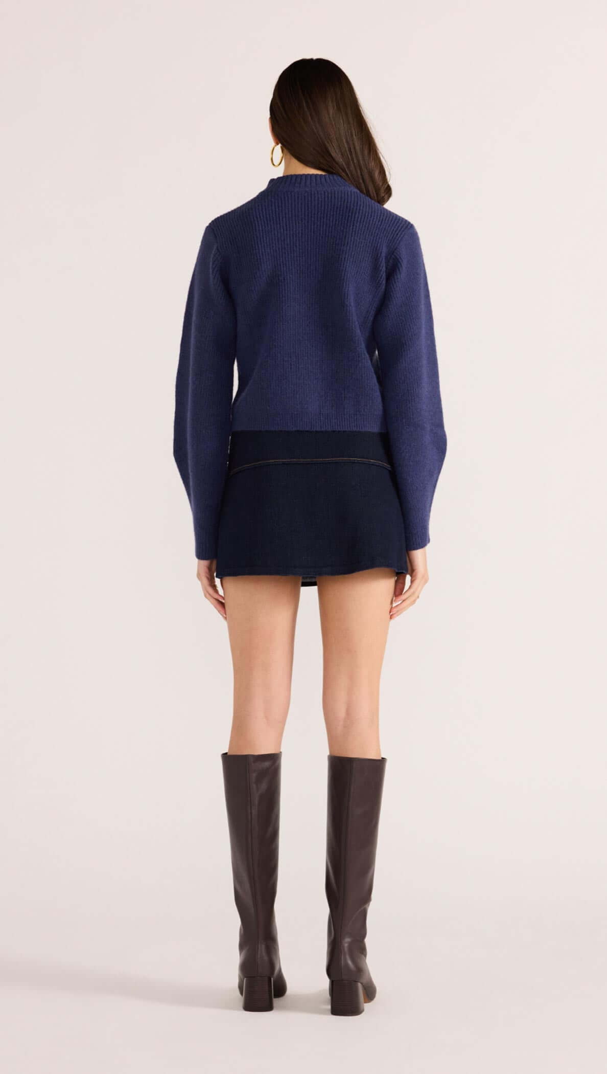Minkpink Jennifer Mock Neck Knit Jumper - Navy