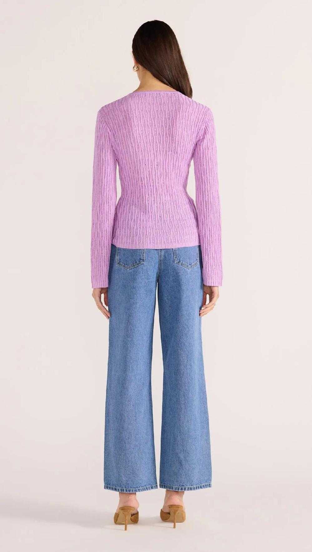 Minkpink Johnna Button Knit Top - Lilac