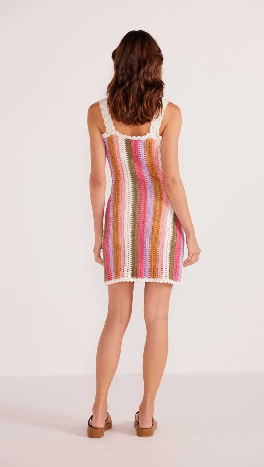 Minkpink Lito Stripe Crochet Mini Dress - Final Sale