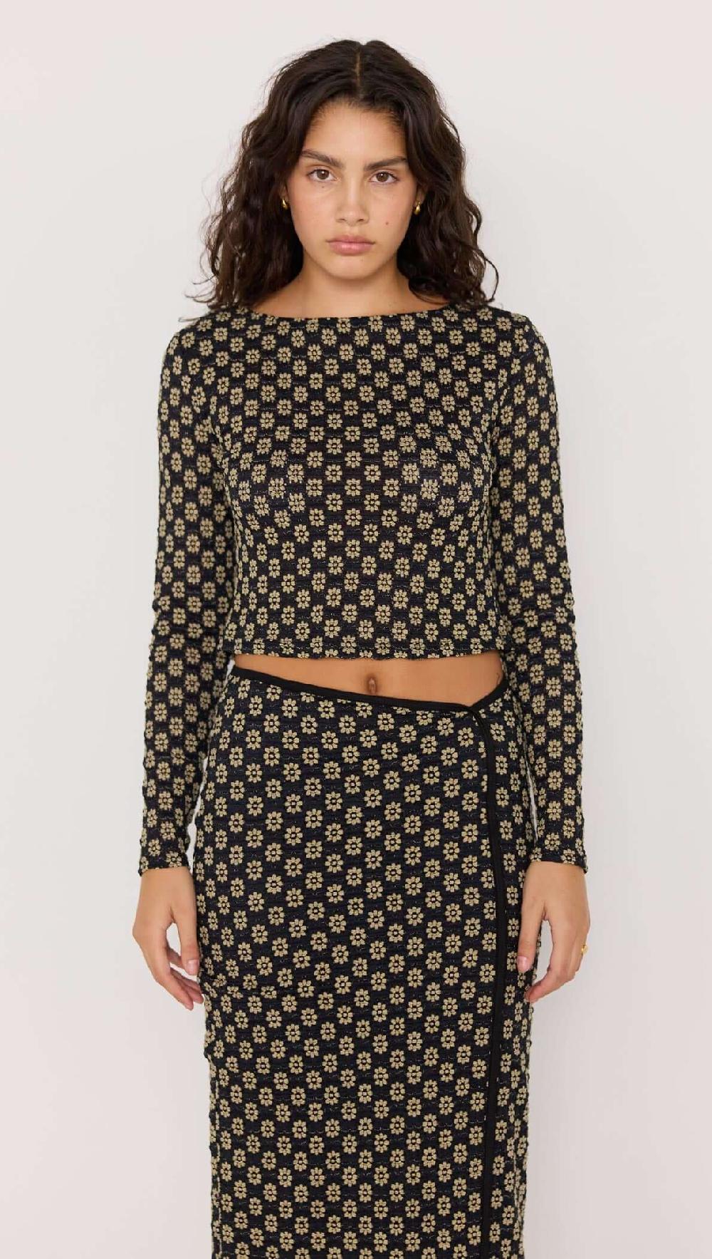 Minkpink Luca Stretch Lace Skirt - Black/Cream