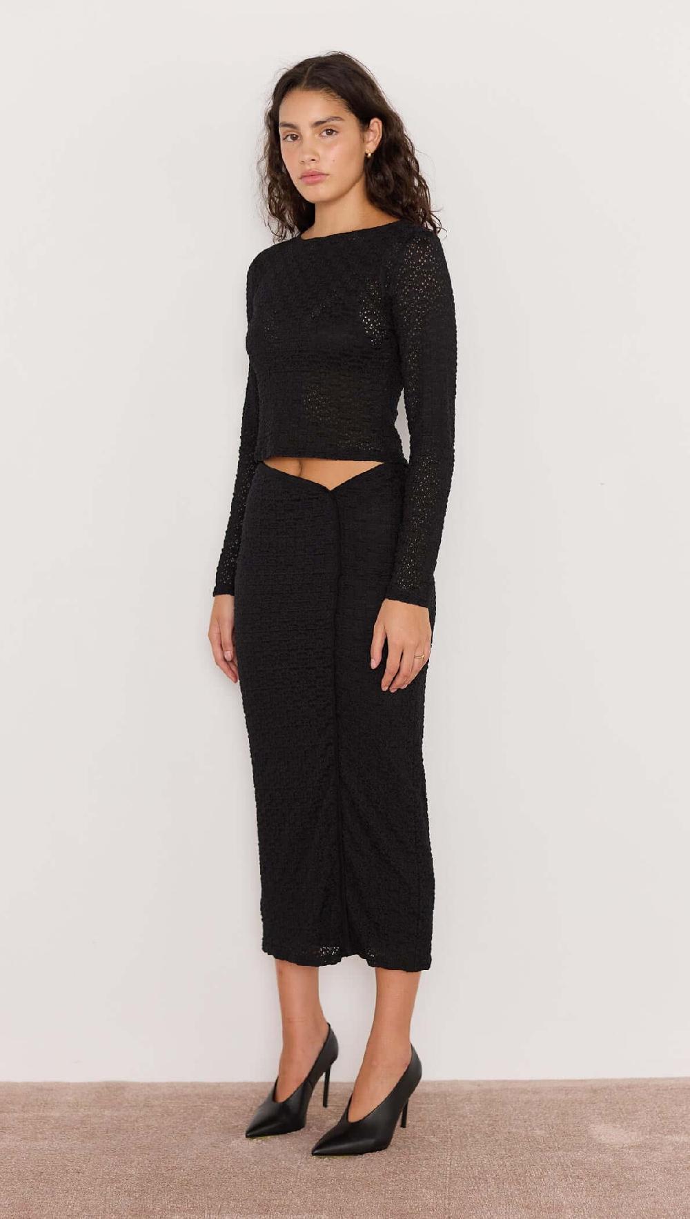 Minkpink Luca Stretch Lace Top - Black