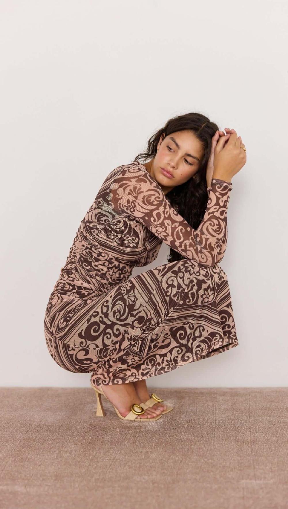 Minkpink Lumi Mesh Midi Dress