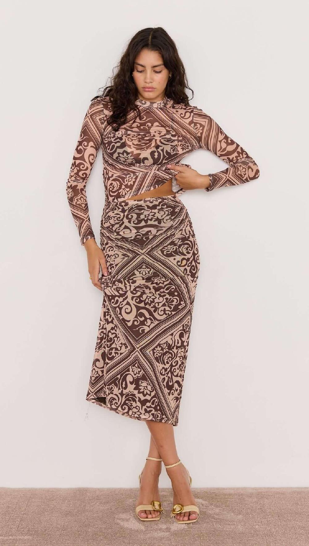 Minkpink Lumi Mesh Midi Skirt