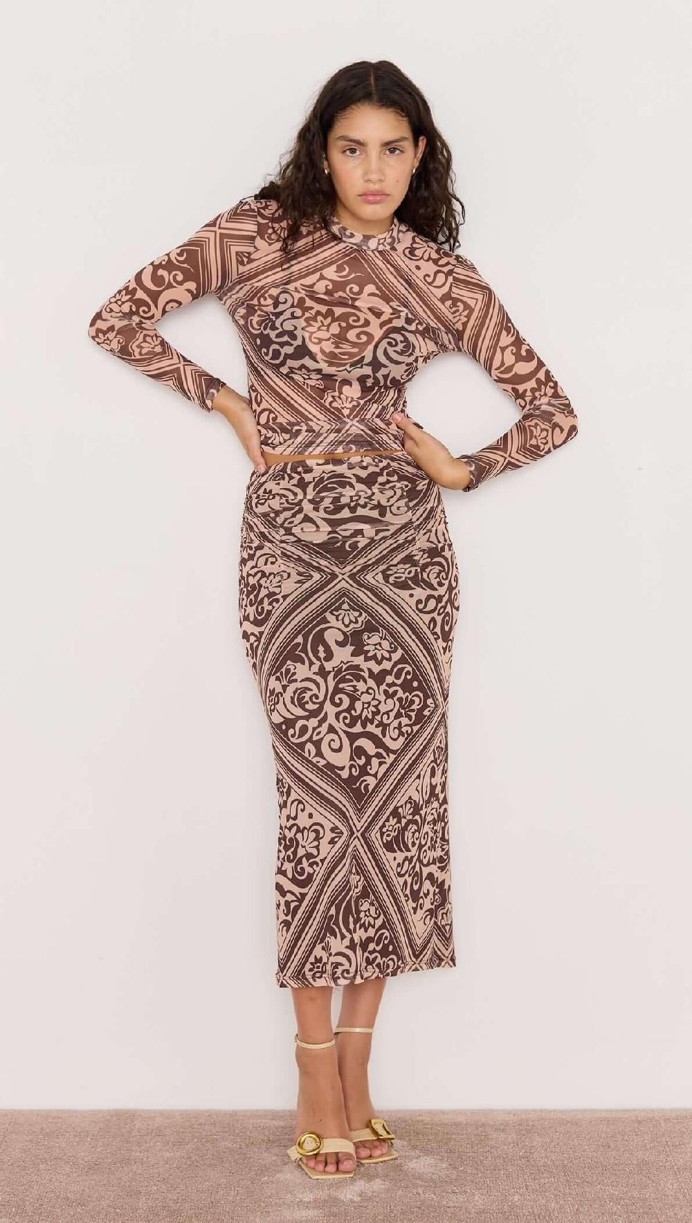 minkpink Lumi Mesh Midi Skirt