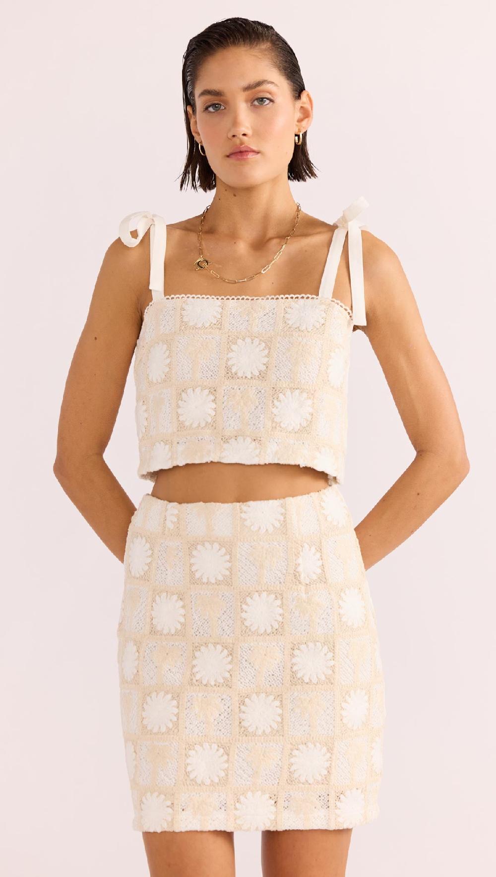 minkpink Lyria Palm Lace Skirt