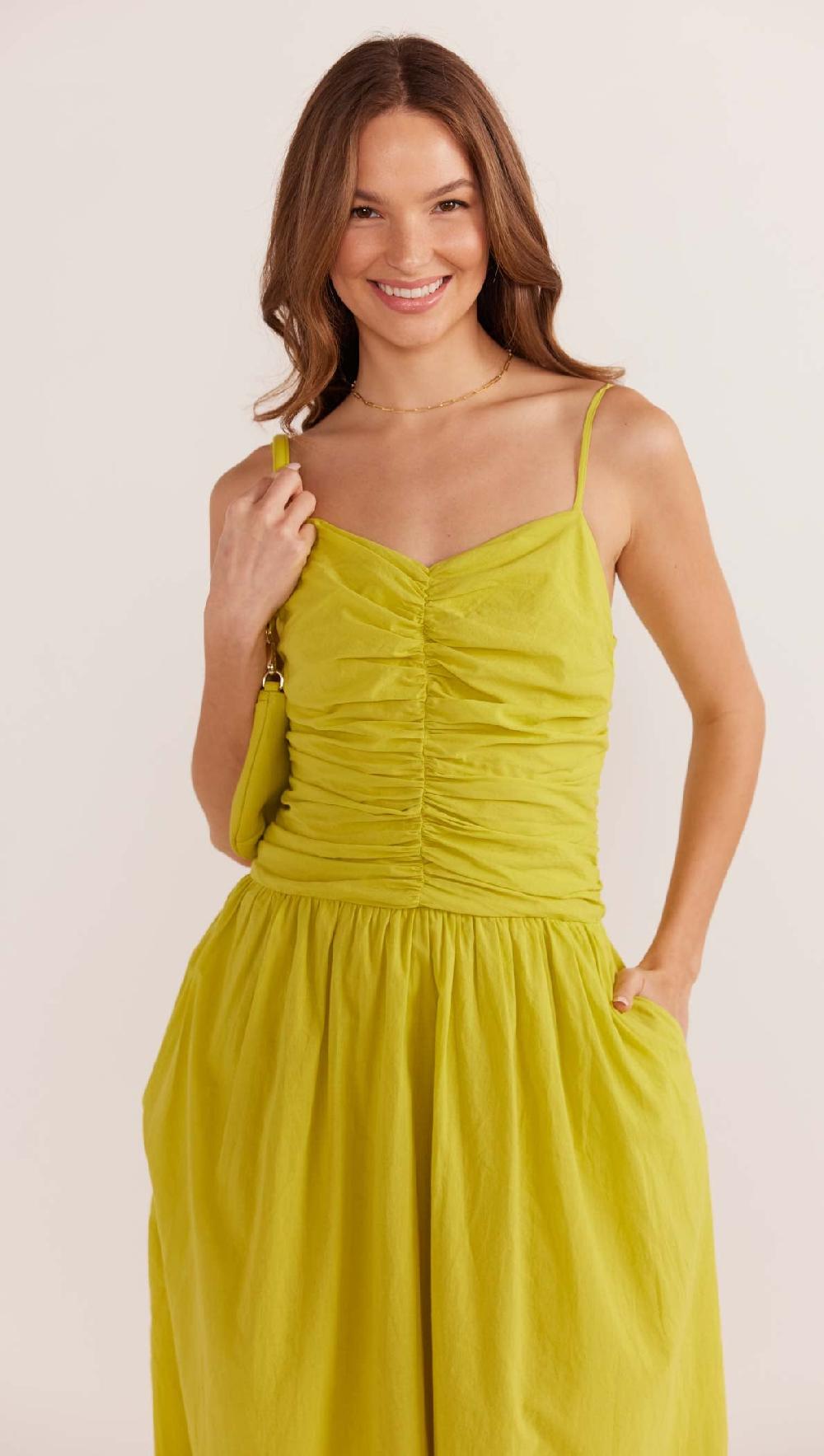 Minkpink Mariposa Ruched Midi Dress - Final Sale