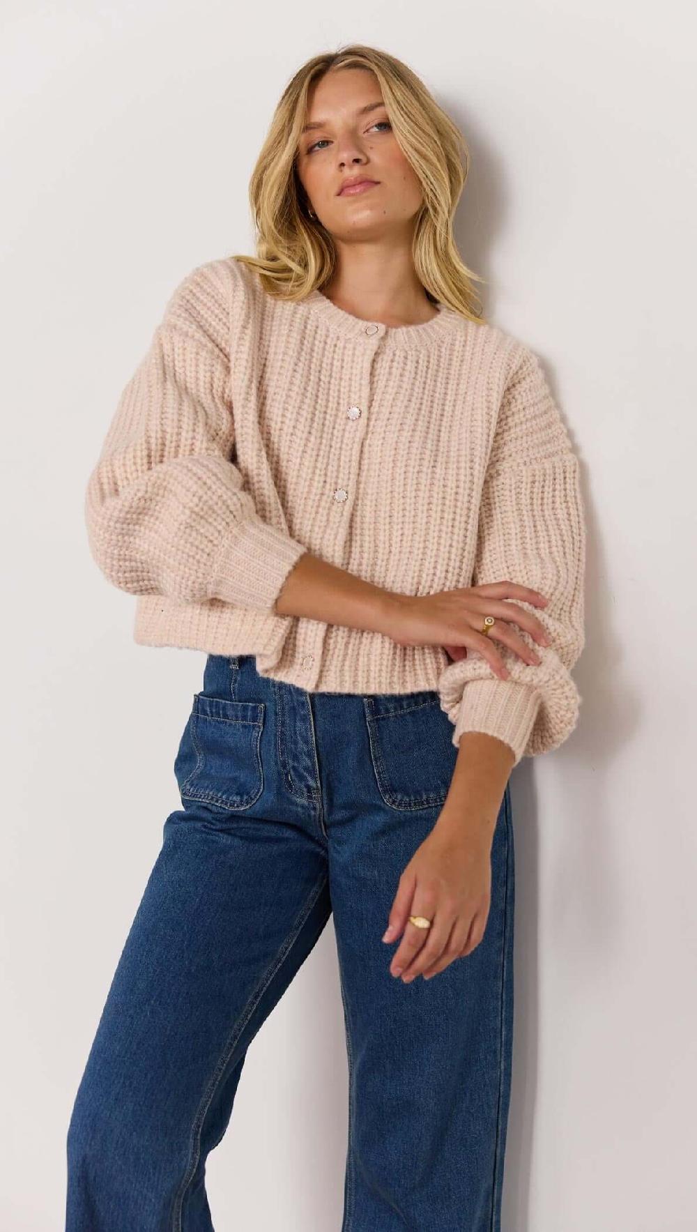 Minkpink Marlo Chunky Cardigan - Blush Pink