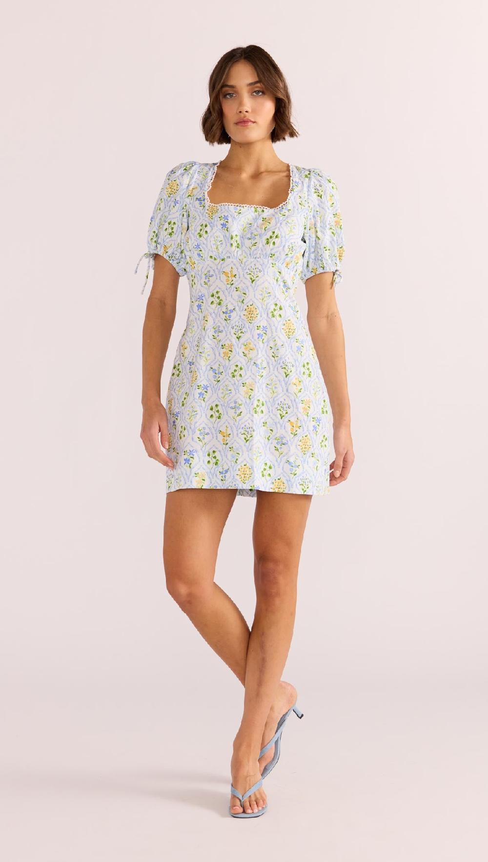 Minkpink Meadow Puff Sleeve Mini Dress