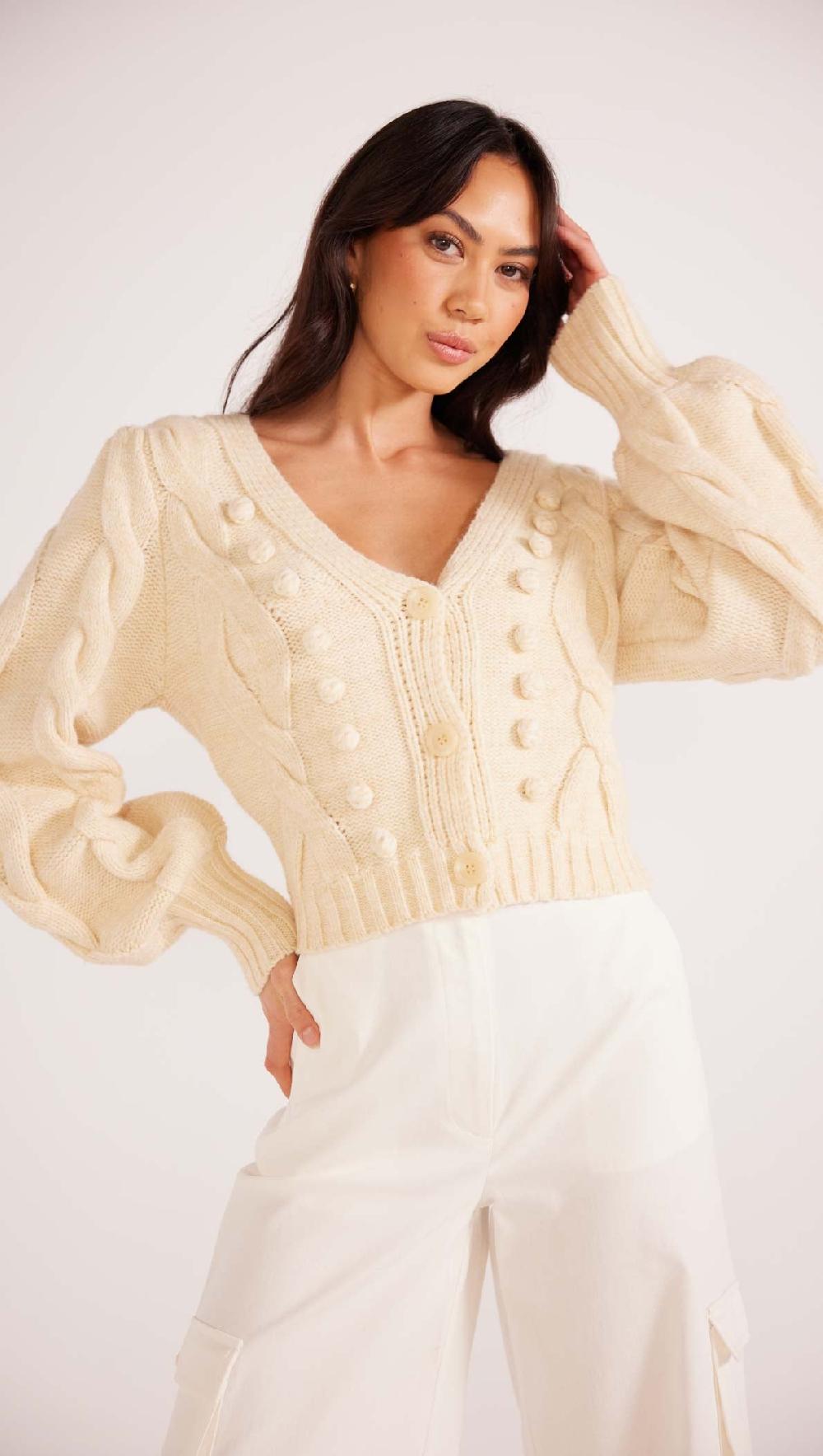 minkpink Myrtle Cable Knit Cardigan - Final Sale