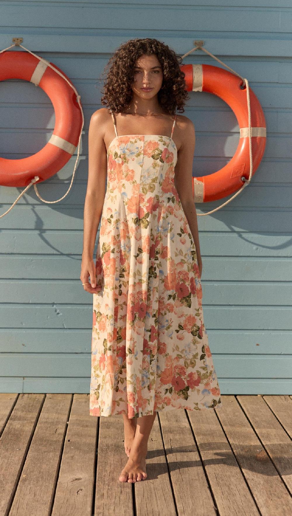 minkpink Naia Panelled Midi Dress