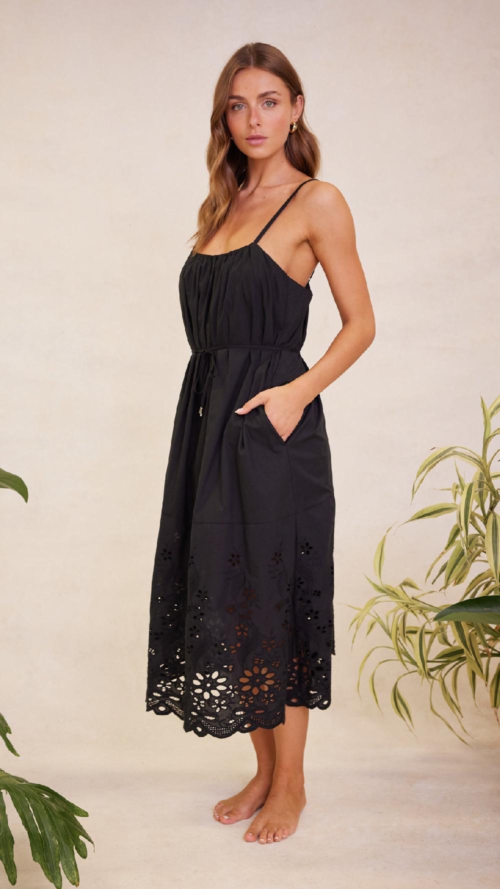 Minkpink Phoebe Broderie Midi Dress - Final Sale