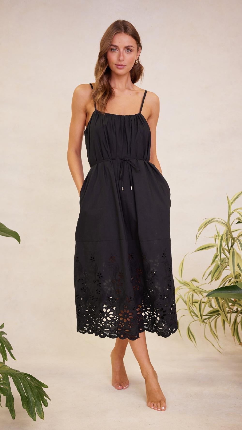 minkpink Phoebe Broderie Midi Dress - Final Sale