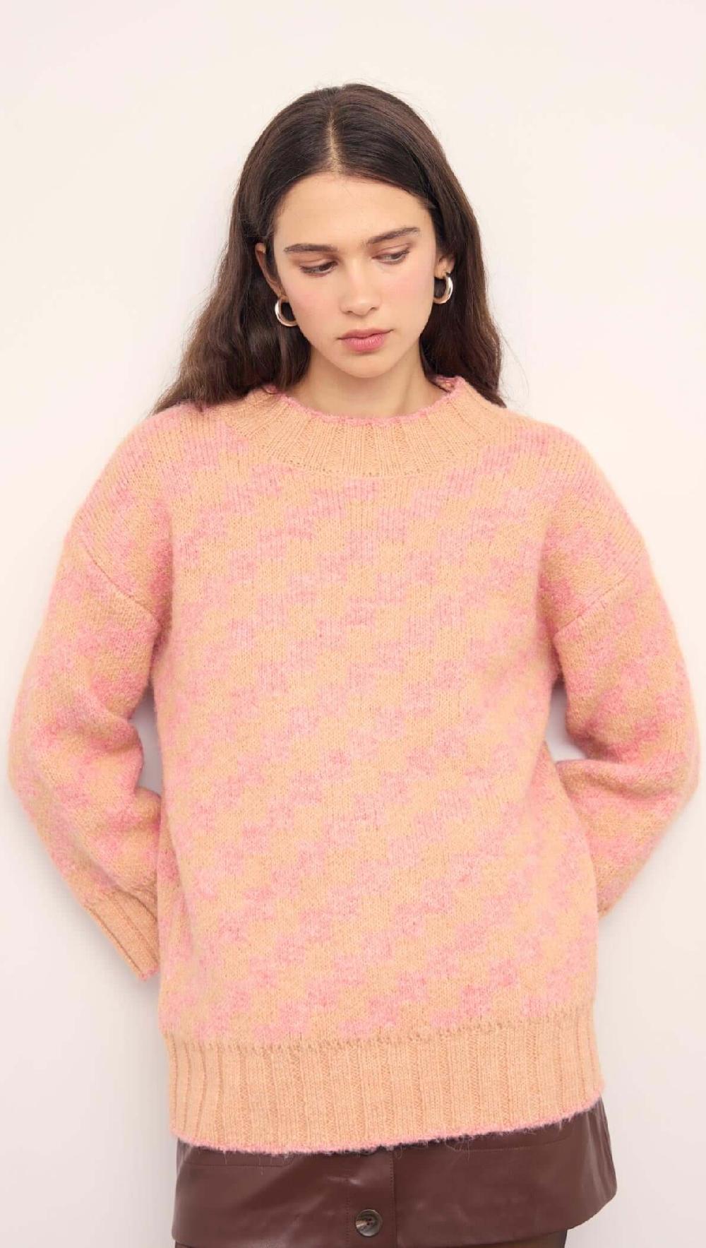 Minkpink Pink Contrast Chunky Knit Jumper