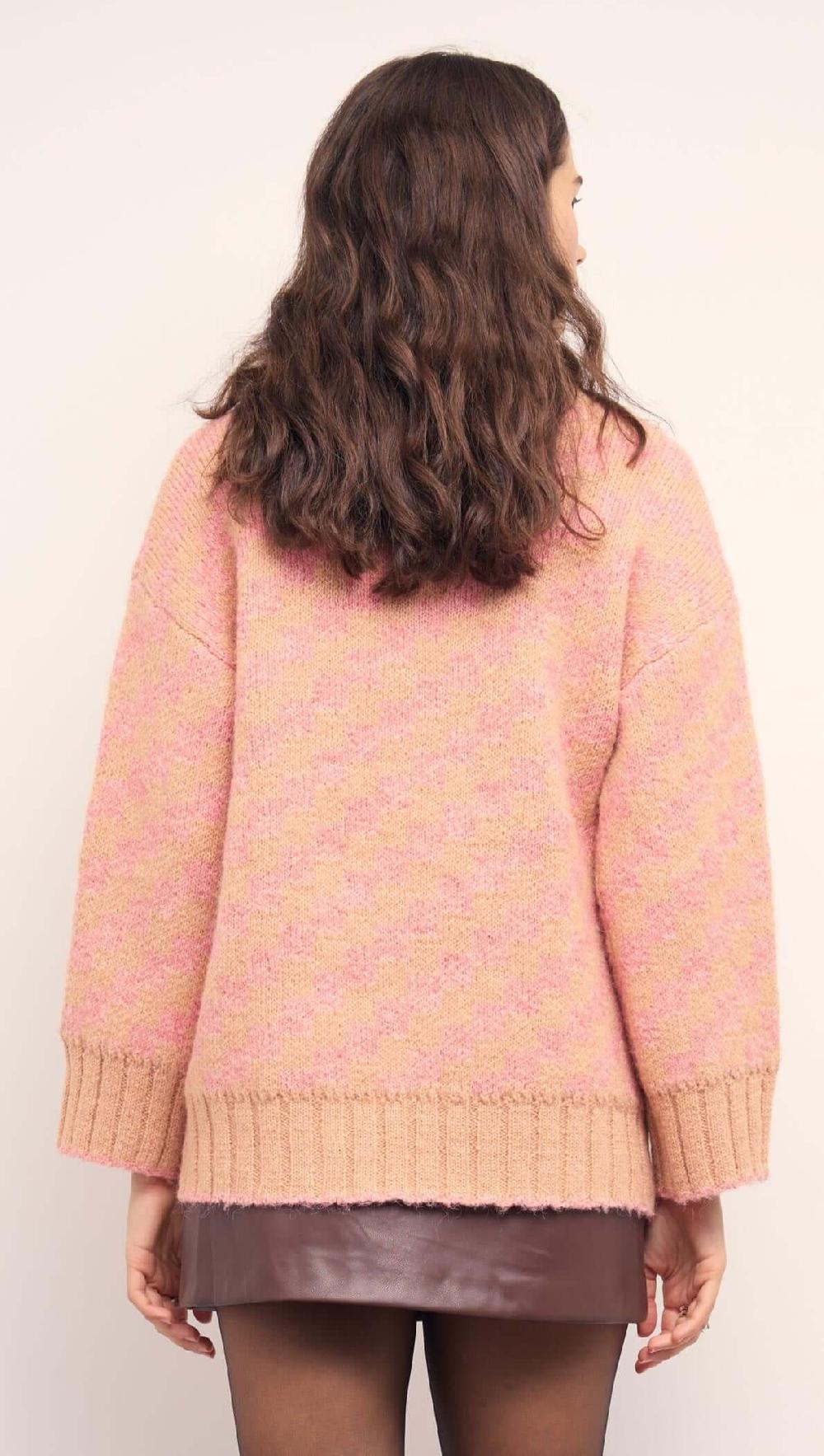 Minkpink Pink Contrast Chunky Knit Jumper