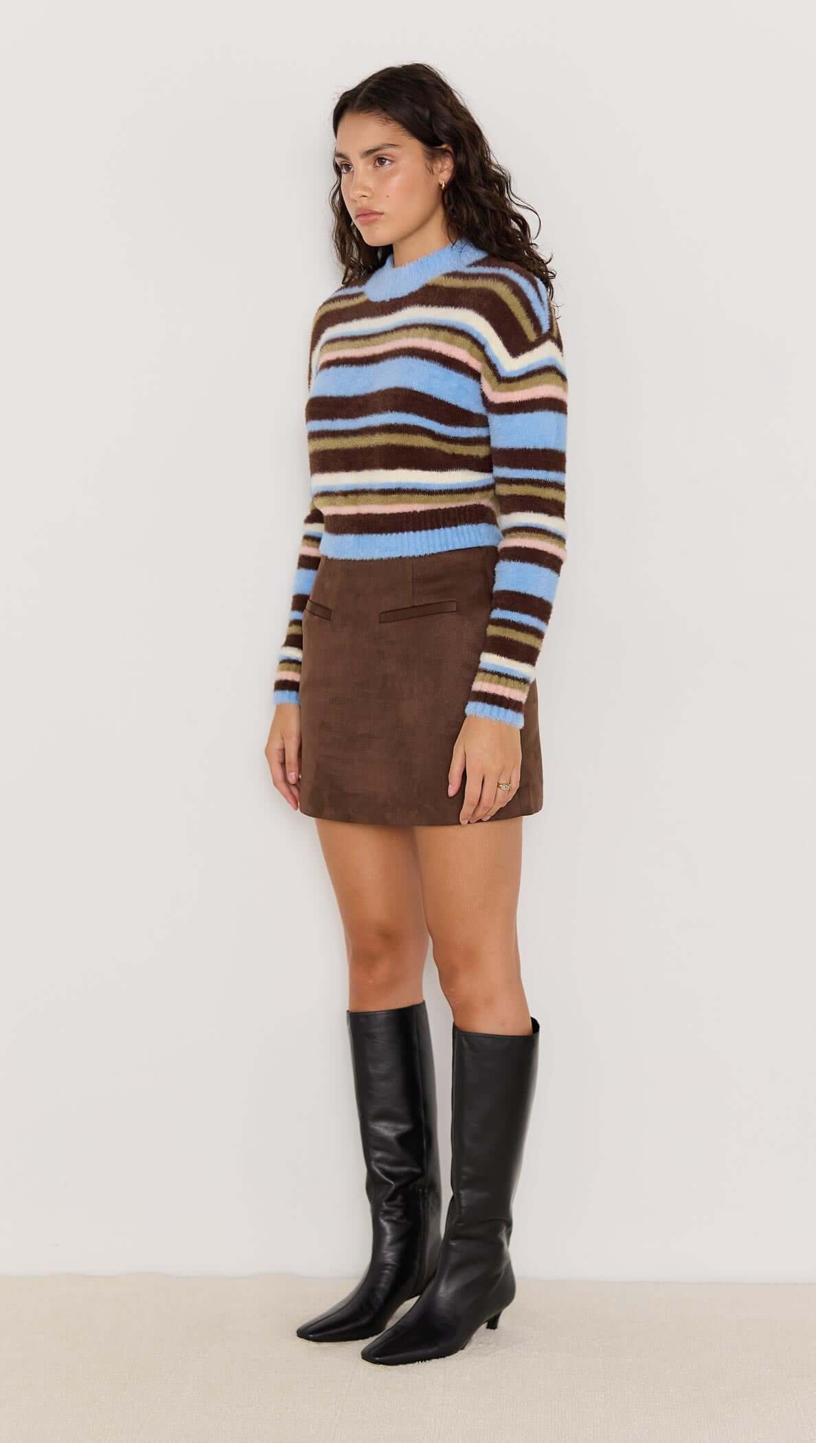 Minkpink Poet Fluffy Stripe Sweater