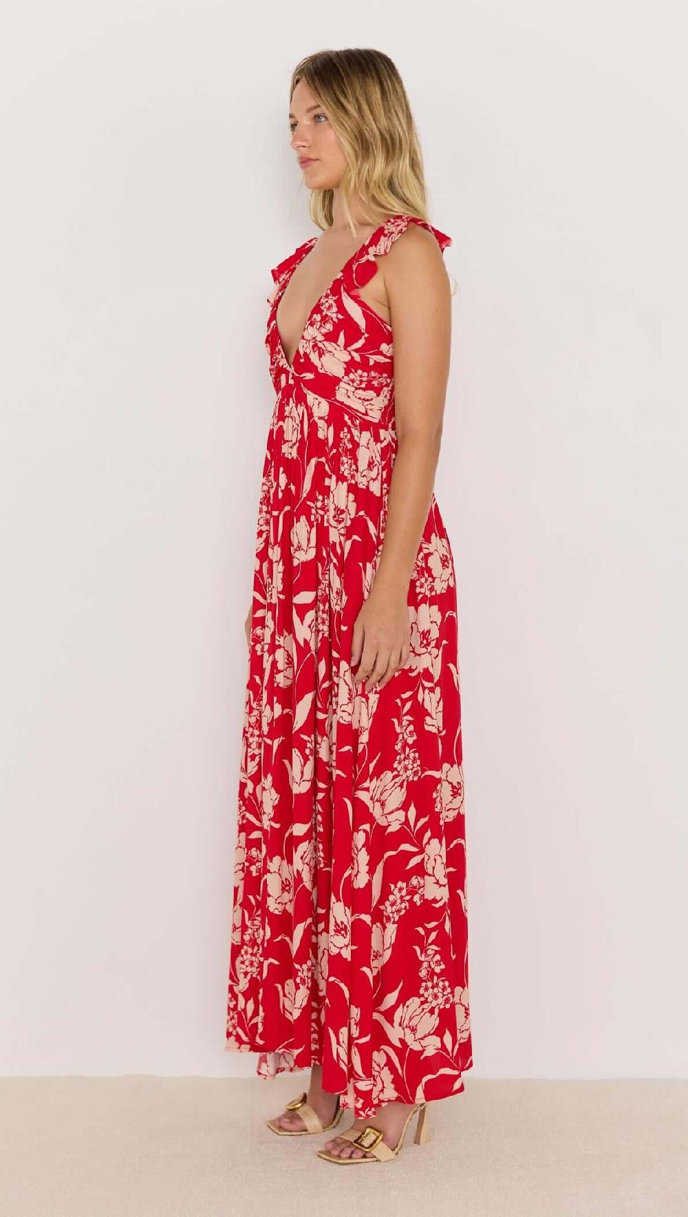 Minkpink Poppy Maxi Dress - Red
