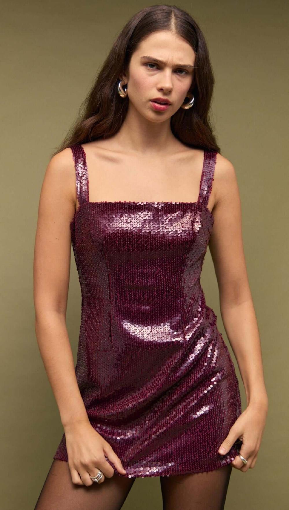 Minkpink Purple Sequin Mini Dress