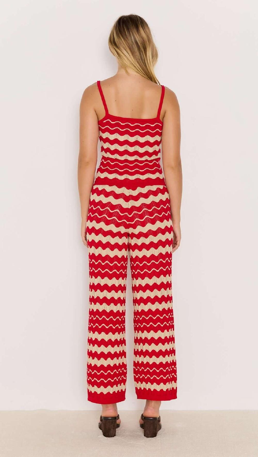 Minkpink Red & White Stripe Knit Pants