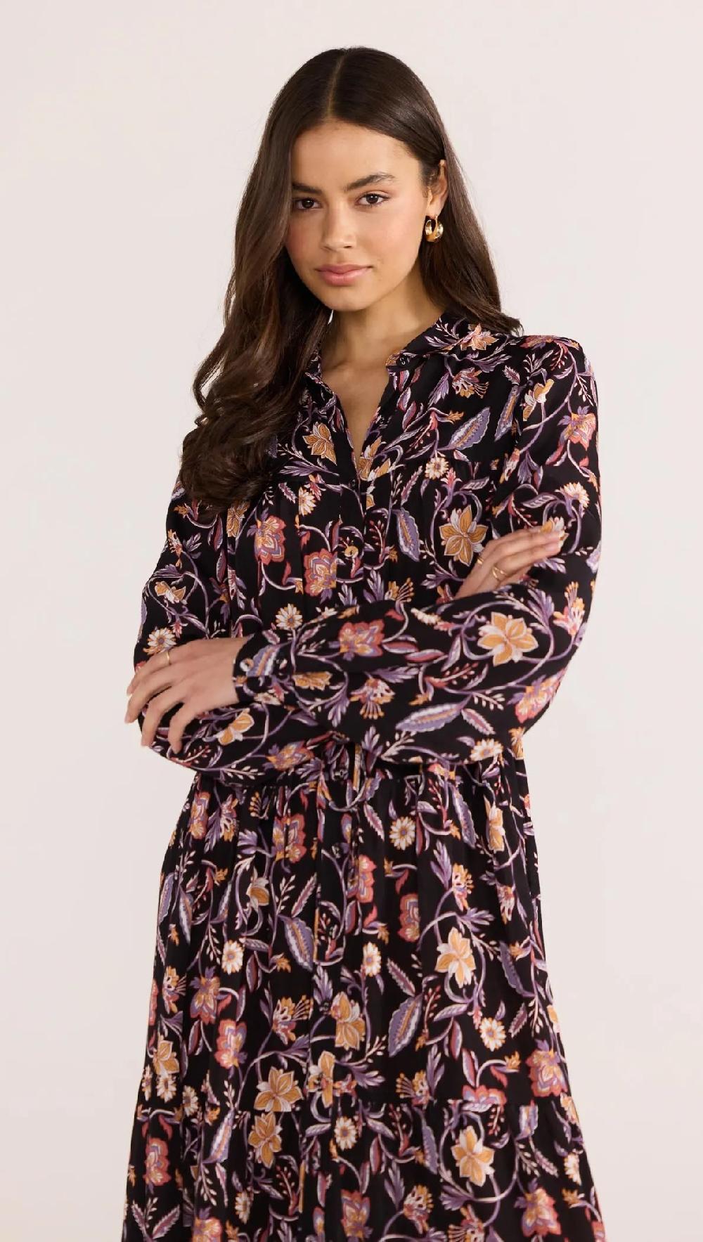 Minkpink Regal Long Sleeve Midi Dress