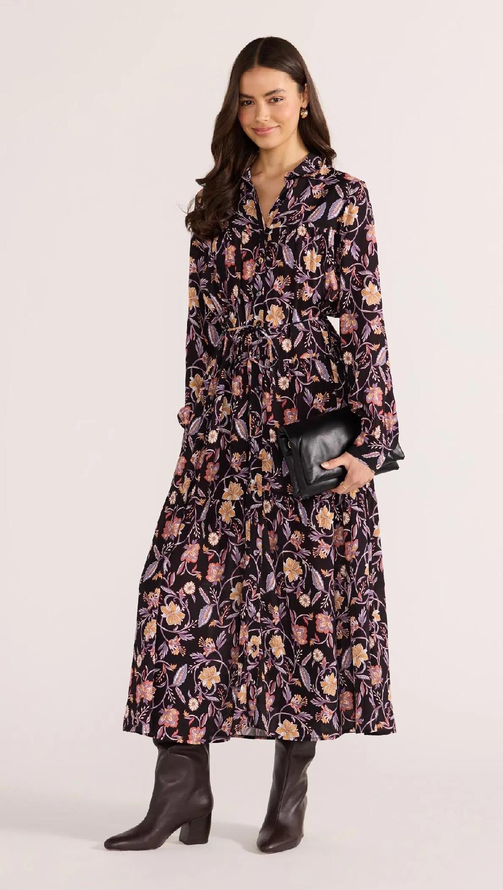 minkpink Regal Long Sleeve Midi Dress