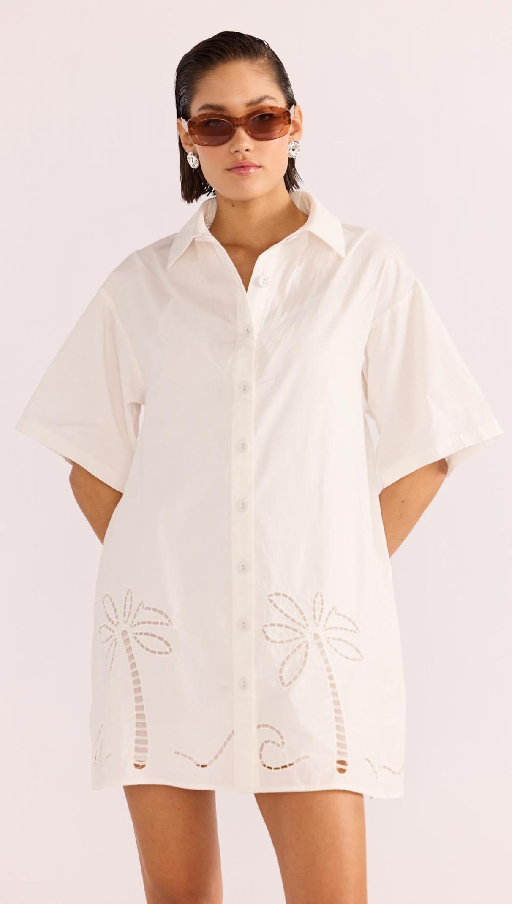 minkpink Romina Broderie Shirt Dress