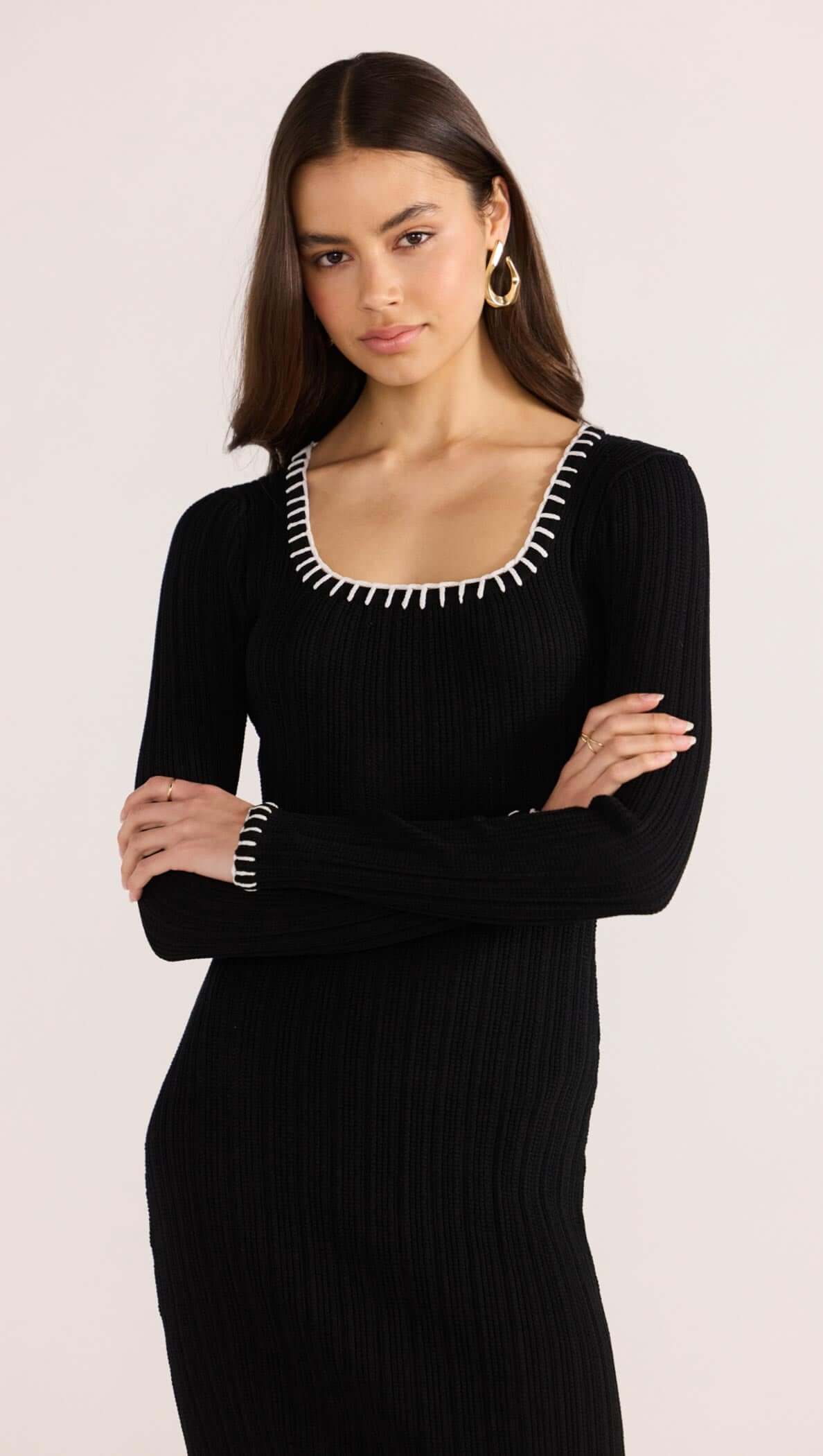 Minkpink Sana Blanket Stitch Knit Dress