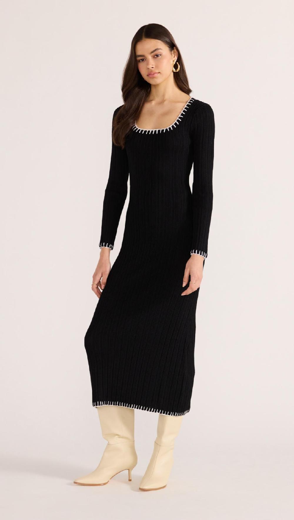 Minkpink Sana Blanket Stitch Knit Dress