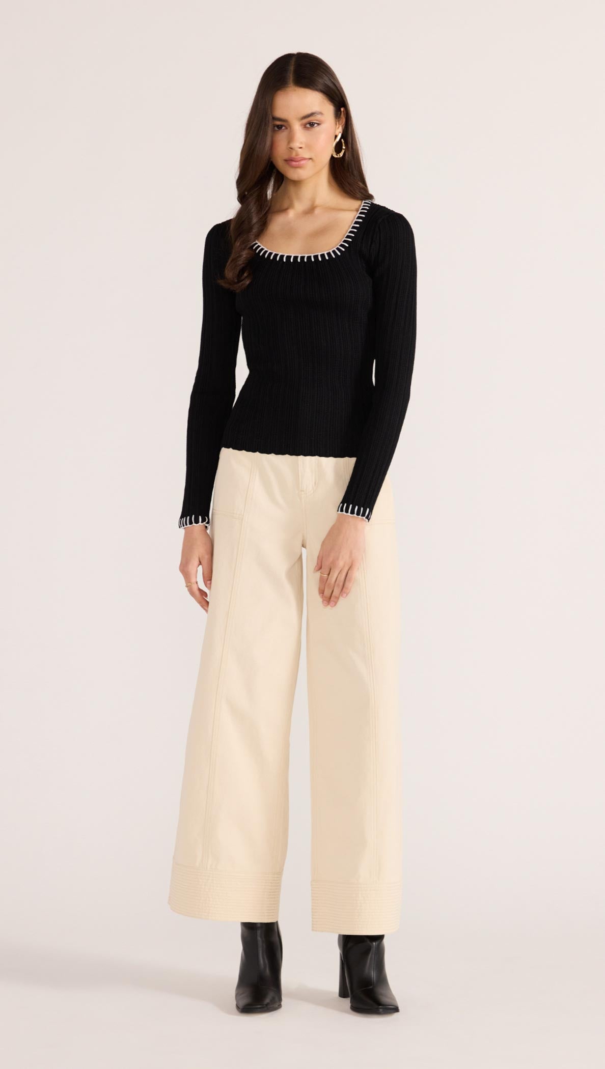 Minkpink Sana Blanket Stitch Knit Top