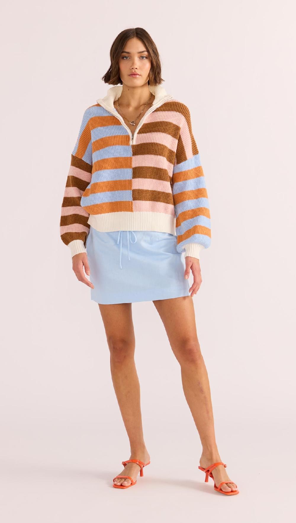Minkpink Skye Splice Stripe Sweater