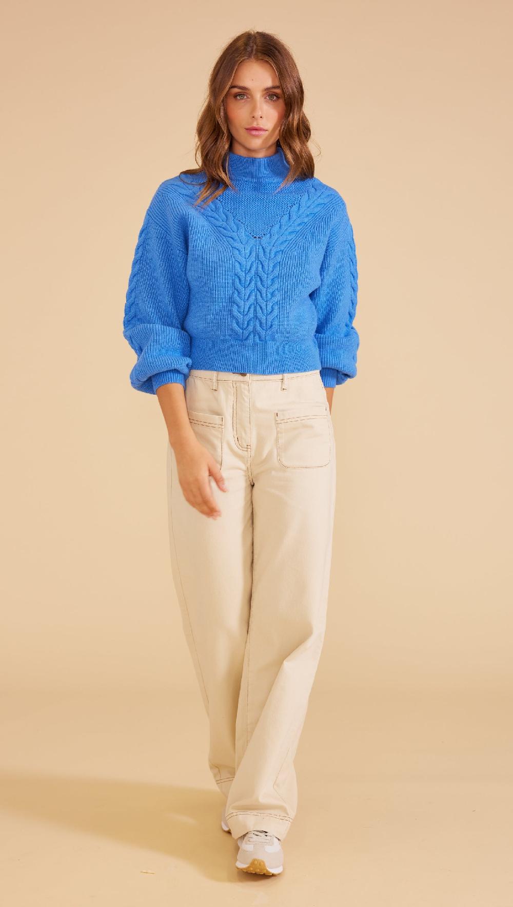 Minkpink Stella Knit Jumper Cobalt - Final Sale