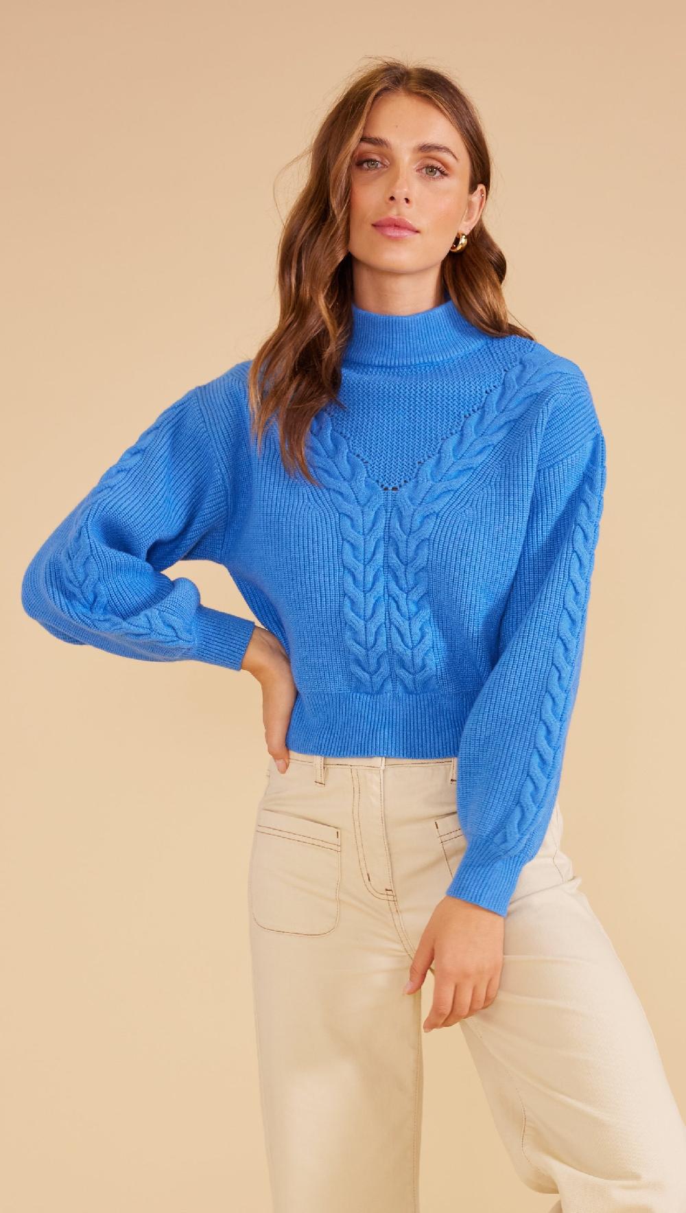 minkpink Stella Knit Jumper Cobalt - Final Sale