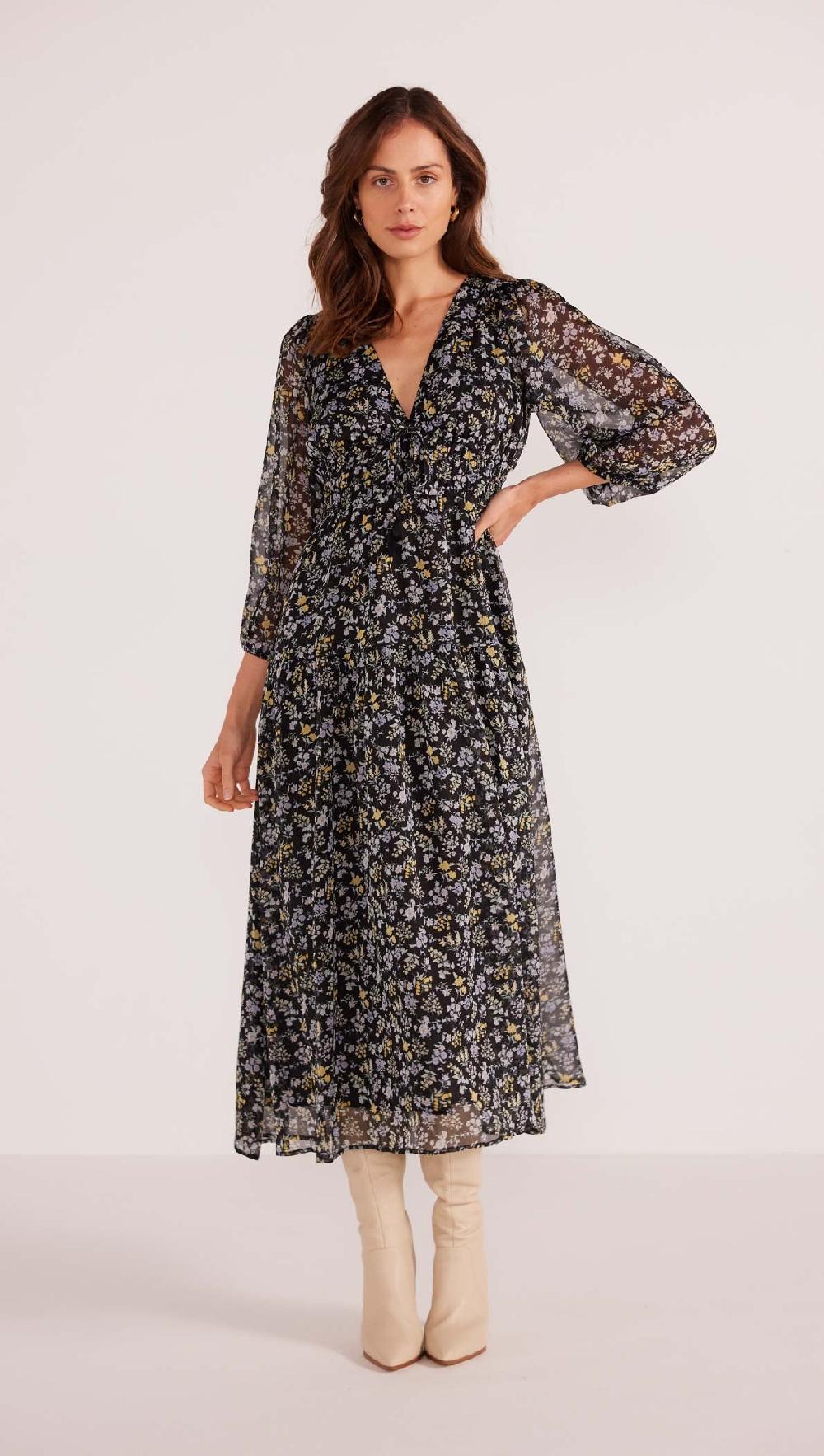 minkpink Taylee Long Sleeve Midi Dress - Final Sale