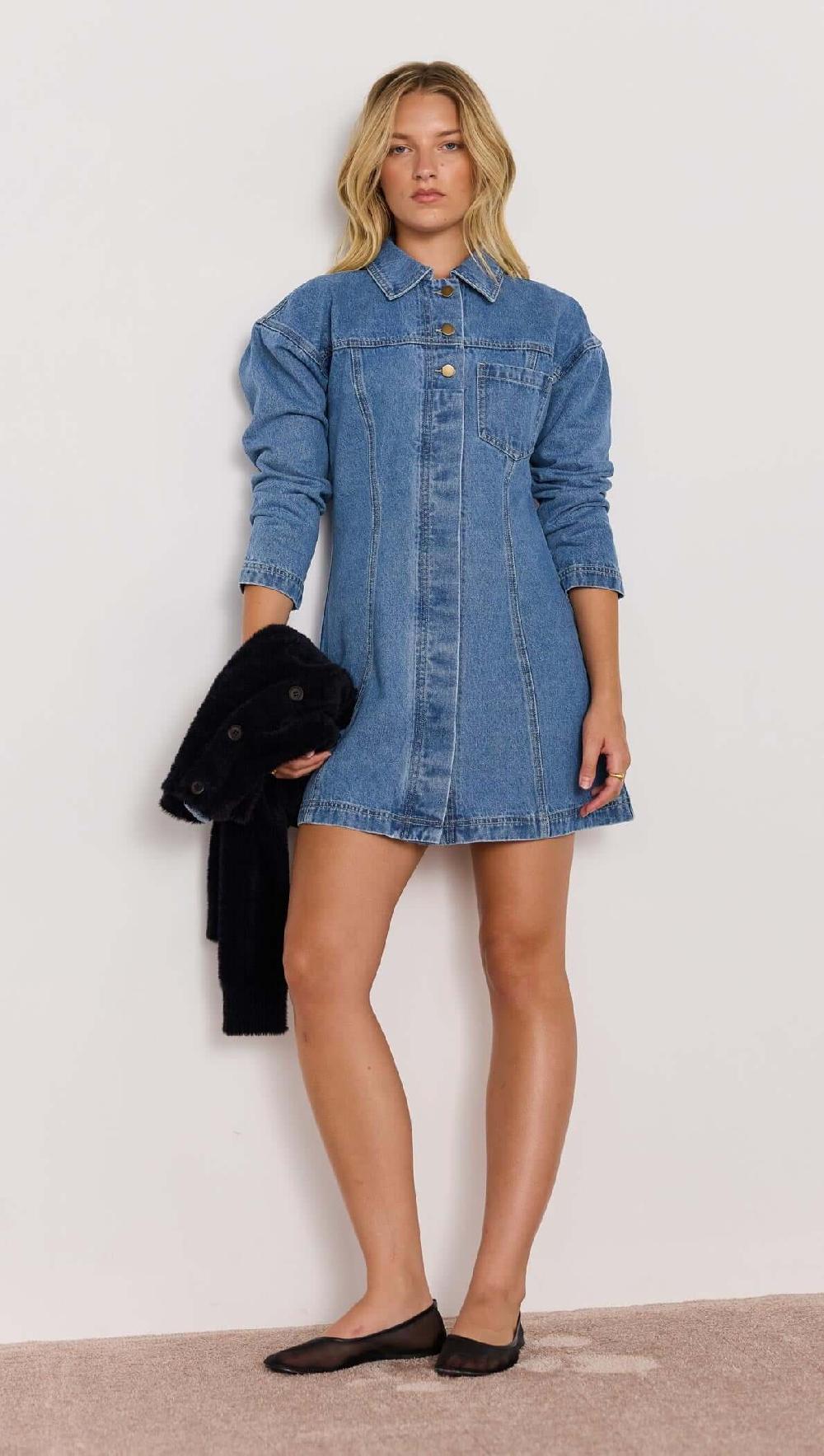 Minkpink Tully Denim Mini Dress