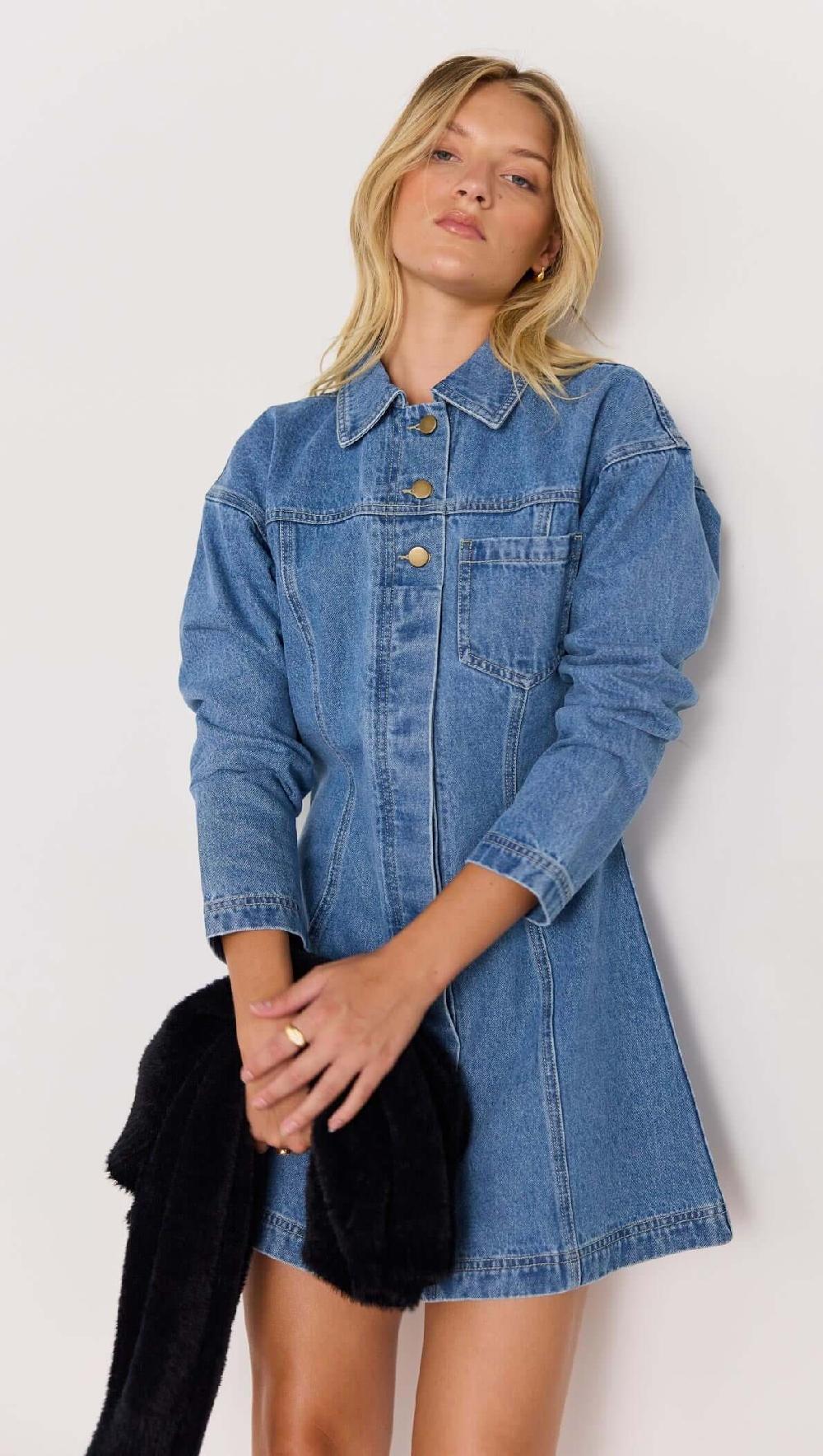 minkpink Tully Denim Mini Dress
