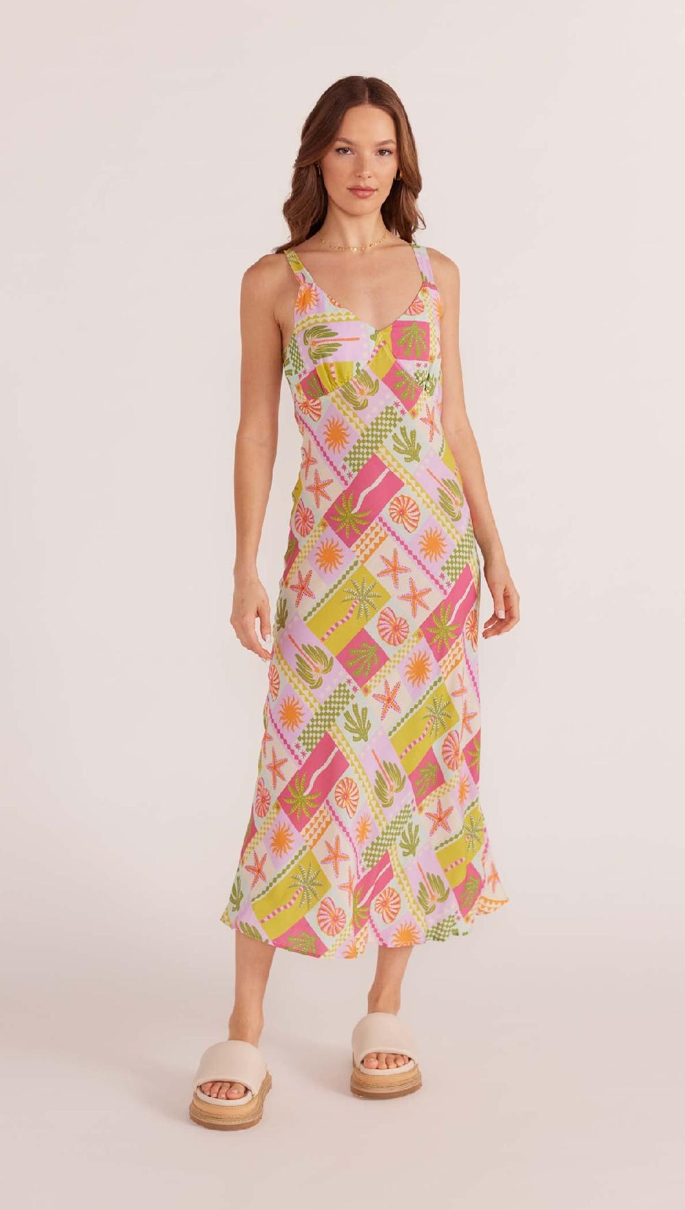 minkpink Under The Sea Bias Cut Dress - Final Sale