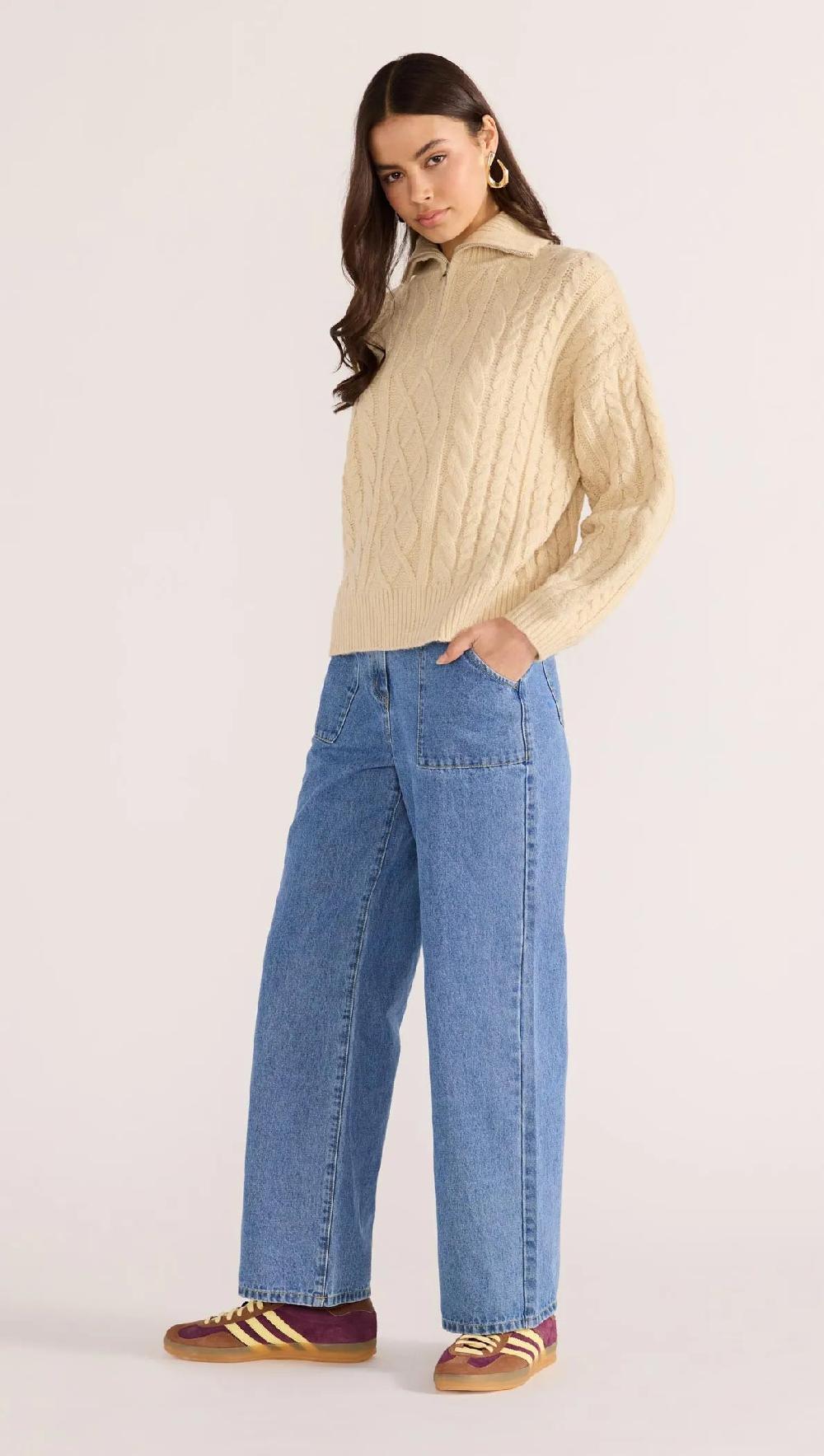 Minkpink Varsity Cable Knit Sweater