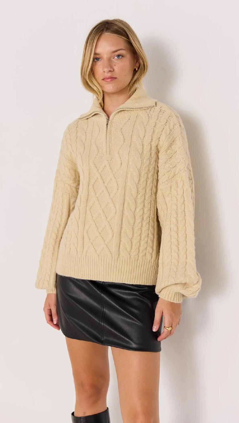 minkpink Varsity Cable Knit Sweater