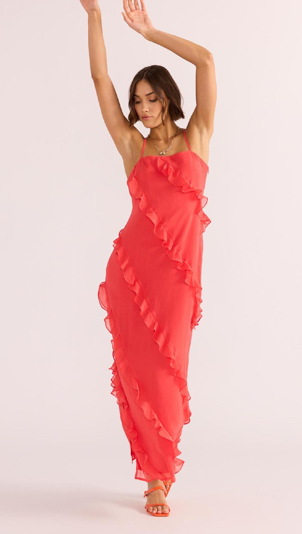 Minkpink Venus Ruffle Maxi Dress