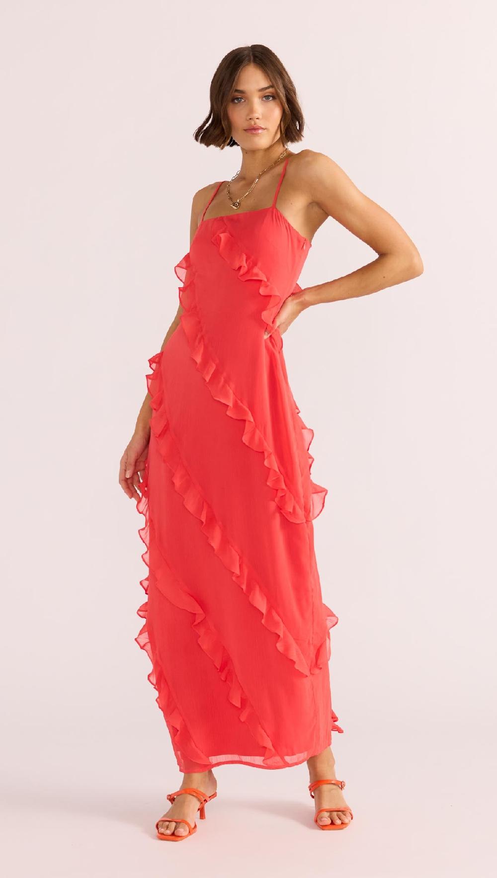 Minkpink Venus Ruffle Maxi Dress