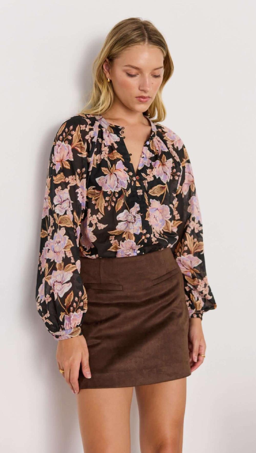 minkpink Willow Floral Blouse