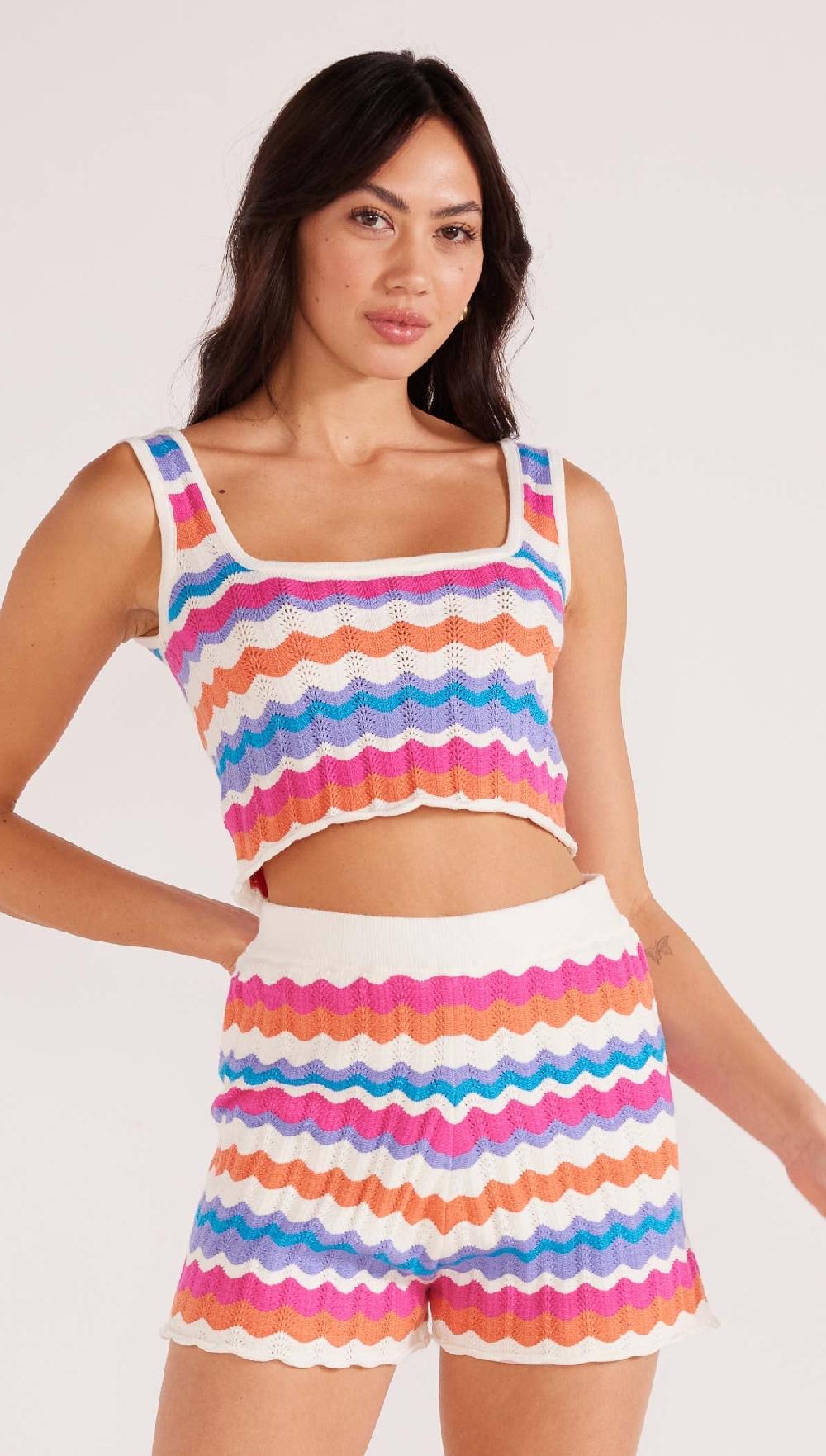 Minkpink Wilma Pointelle Knit Short - Final Sale