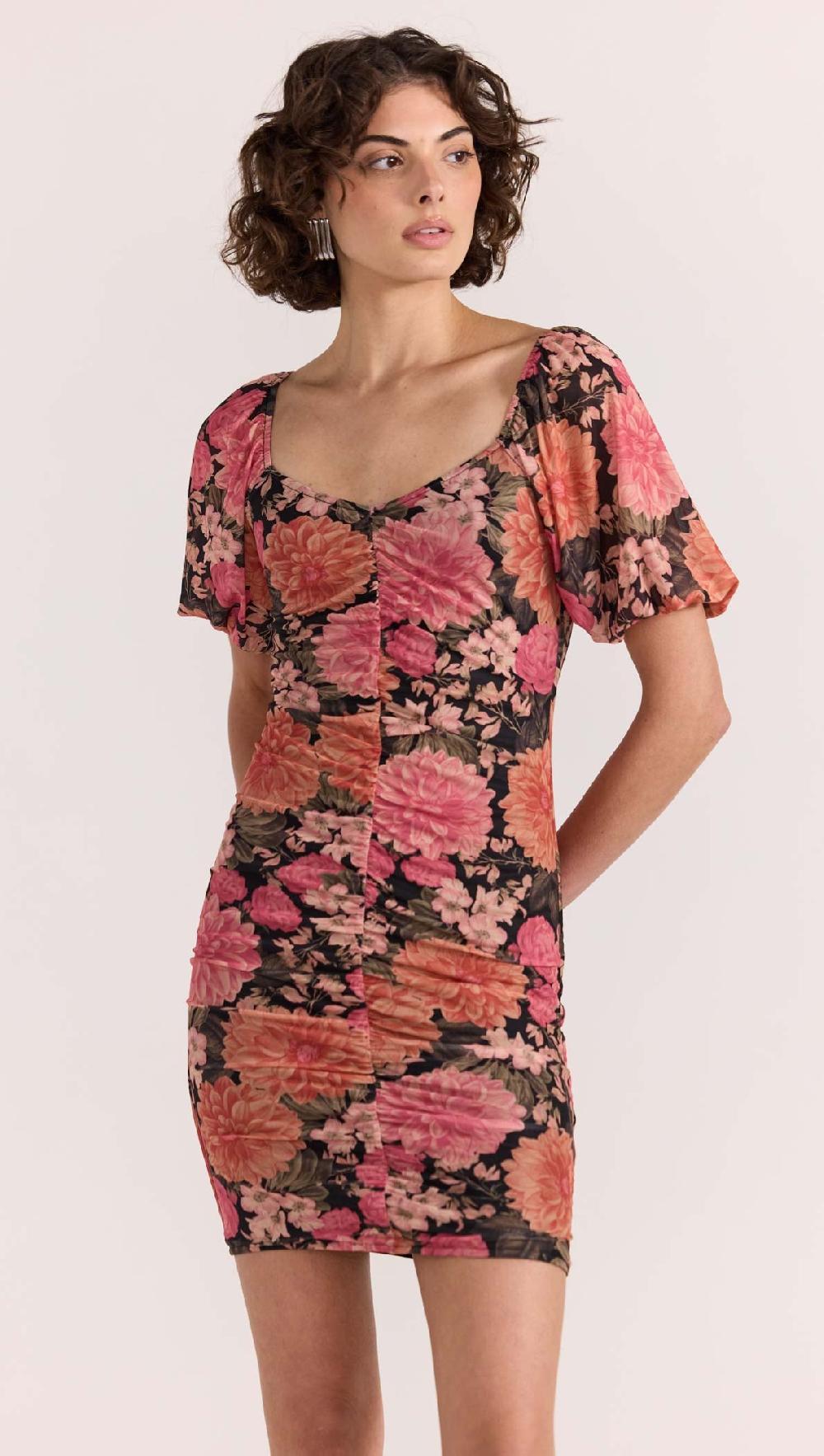 Minkpink Yvaine Ruched Mesh Mini Dress - Final Sale